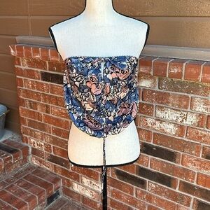 House of Harlow 1960 Revolve Women's Strapless Bandeau Cropped Silky Top Size S